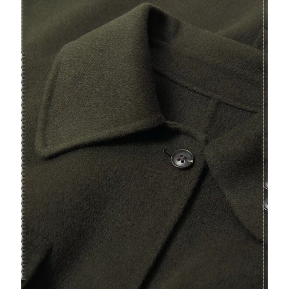 MNG By Mango Army Green Military Style Long Sleeve Collared Coat Size medium - Picture 11 of 16